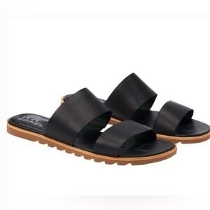 Sorel Ella II Slide Black Sandals Women’s size 8.5
